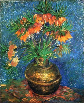 Fritillaries en un jarrón de cobre Vincent van Gogh Pinturas al óleo